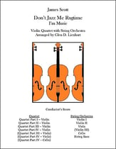 Don't jazz Me Ragtime Orchestra sheet music cover